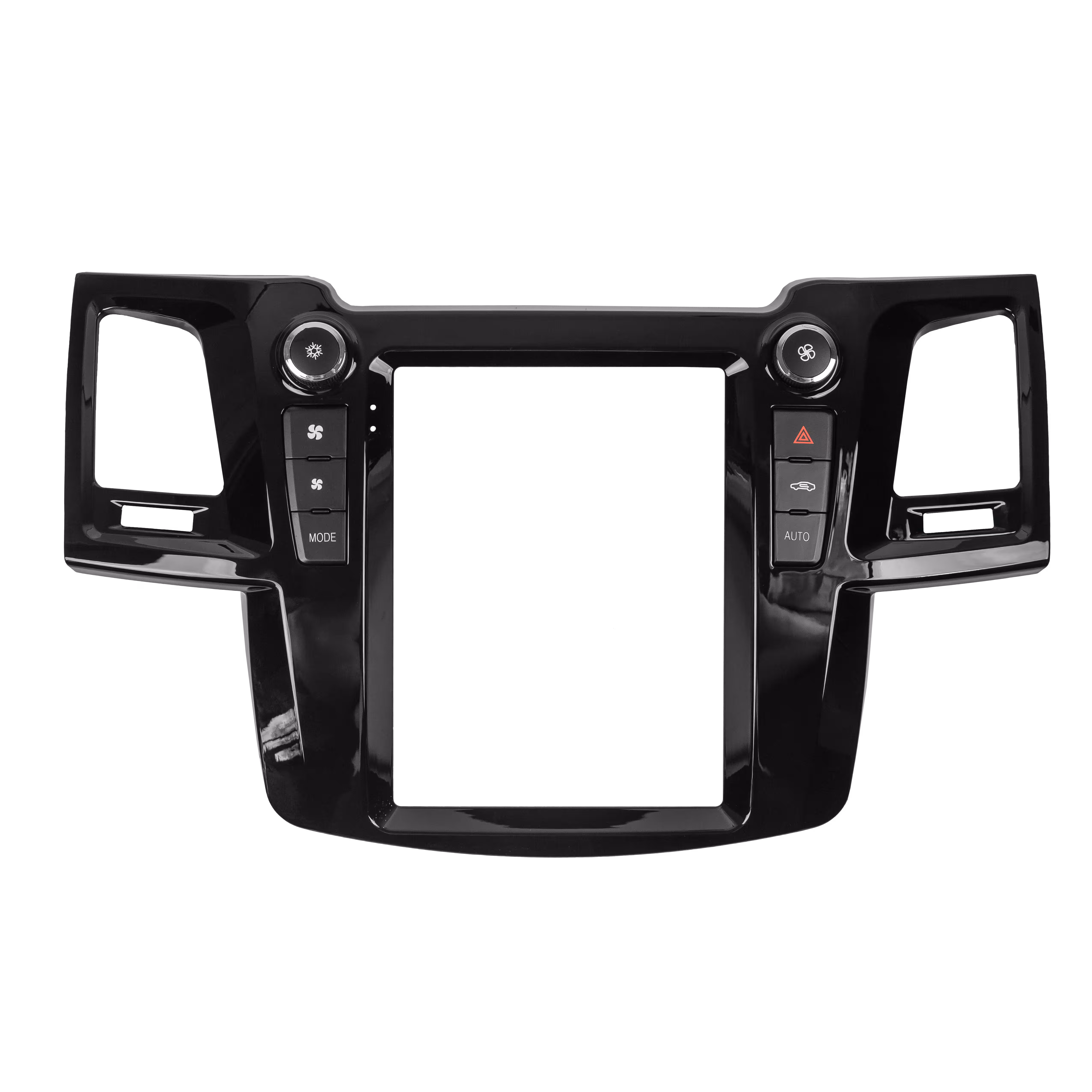 Moldura 9.7 polegadas vertical Toyota SW4 Hilux com ar digital 2005-2015 | Black Piano