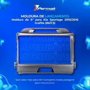 Moldura 9 Polegadas Kia Sportage 2010 a 2016