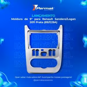 Moldura de 9 Polegadas Renault Logan e Sandero